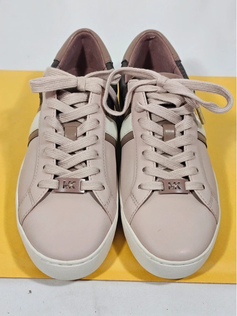 Michael Kors Pink & Logo Monogram Sneakers Size US 7.5 M